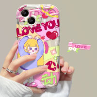 เคสสำหรับ Xiaomi MI9 MI10 MI11 MI11LITE MI11LITE 5GNE MI12 MI12S MI12PRO MI13 MI13PRO Redmi NOTE9T NOTE10 5G NOTE10PRO 5G NOTE11 5G NOTE11PRO 5G NOTE12 5G NOTE12PRO 5G POCOX3GT การ์ตูนน่ารักหัวใจเต้นสาวโค้งป้องกันการหล่นเคสโทรศัพท์