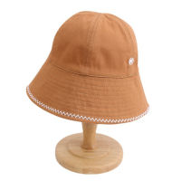 Females Fisherman Hat Cotton Monochrome Embroidered Double-sided Sunshade Sunscreen Bucket Hats Dome Big Brim Breathable