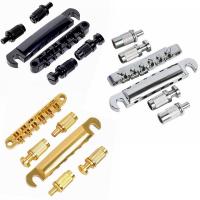 WK-1Set 6 String ABR-1 Style Tune-o-matic Bridge &amp; Tailpiece for  LP Guitar Replacement chrome Black and Gold