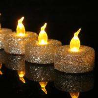 12Pcs Electronic Candle Lights Flameless Romantic Without Smoke Christmas Atmosphere Ornaments Tea Wax Wedding