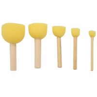 [Kiki tool store] Pack Of 30 Round Foam Sponge Paint Brush Set Stencil Brush Value Pack 5 Different Sizes Great For Kids Arts And Crafts St