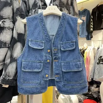 Fashion Men Denim Vest Sleeveless Washed Jeans Waistcoat Ripped Jacket Tops  Plus Size 6XL