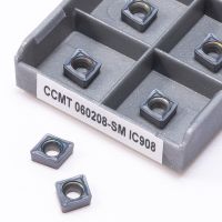 CCMT060208-SM IC908 คาร์ไบด์แทรกเครื่องตัดมิลลิ่งภายในเครื่องกลึง CNC Too CCMT 060208-SM IC 908 เครื่องมือกลึงเครื่องมือโลหะ