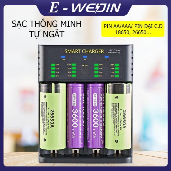 Hàng mới về] Bộ sạc pin thông minh tự ngắt M04, Smart Charger sạc được hầu