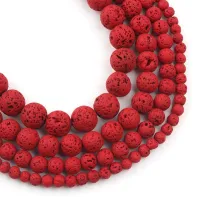 【LZ】 Natural Lava Hematita Vulcânica Contas de Pedra Redondas Hot Red Rock Soltas Spacer Bead para Fazer Jóias DIY Charm Bracelet 4mm 6mm 8mm 10mm