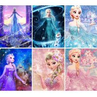 5D DIY Diamond Painting Disney Elsa Princess Frozen Cartoon Mosaic Set Kids Art Full Square Round Embroidery Home Decor Gift