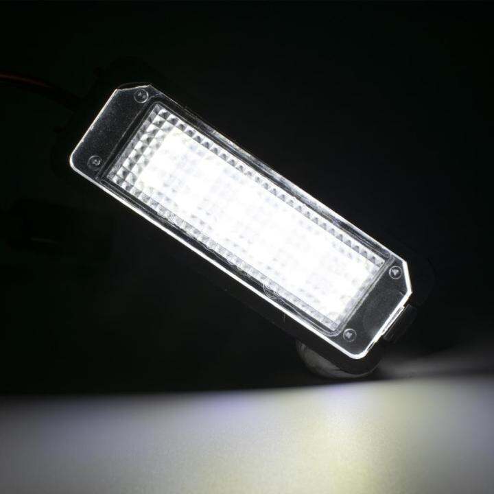 2ชิ้น-led-จำนวนป้ายทะเบียนแสงโคมไฟสำหรับ-vw-g-olf-v-s-koda-สุดยอดสำหรับที่นั่ง-l-eon-altea-c-an-bus-ซีนอนสีขาว-c-an-bus-เปลี่ยน