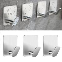 Stainless Steel Hooks Self Adhesive Wall Coat Rack Key Holder Rack Towel Hooks Clothes Rack Hanging Hooks Bathroom Accessories Clothes Hangers Pegs