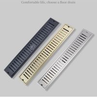 Brush gold Floor Drain 304 SUS shower floor drain long Linear drainage Channel drain for hotel bathroom kitchen floor Black