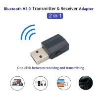 5.0 Wireless Bluetooth Audio Receiver Transmitter USB 2-In-1 Handsfree Call Music Audio Adapter for Car and TV Speakers