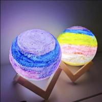 DIY Moon Lamp LED Funny Light 12cm 3D Printing Night Light Battery Moon Light with Bracket Cute Christmas Decor Childrens Gifts Night Lights