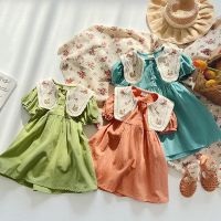 CUTE BABY?พร้อมส่ง?ชุดเดรสเด็กผู้หญิง ชุดเดรสผ้าฝ้าย ชุดเดรสคอปกเด็กผู้หญิง(693)