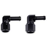 6AN Female toBarb 90 Degree Elbow Swivel Fittings Aluminum Hose Barb Fuel Line Adapter Black