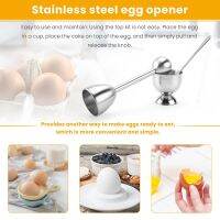 Egg Cracker Topper Set – Soft Hard Boiled Eggs Separator Tool – Include Spoons and Cups-Shell Remover &amp; Cutter-Steel Spoon &amp; Cup Holder – Cooker Accessory