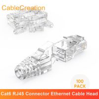 การสร้างสายเคเบิล Cat6ตัวเชื่อมต่อ RJ45 8P8C Cat6โมดูลาร์สายเคเบิลอีเทอร์เน็ตหัว Cat6ปลั๊กชุบทองโปร่งใส