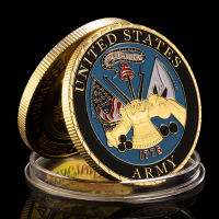 United States Army Department of The Army ของที่ระลึกสะสม Gift Collection Art เหรียญกษาปณ์ที่ระลึก Gold Plated Military Coin-Faewer