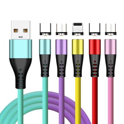 Magnetic Charging IPone Cable USB Type C Micro Liquid Silicone Cable For iPhone11 12 XS Max Samsung Xiaomi Wire Cord Docks hargers Docks Chargers