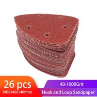 26pcs Self adhesive Sandpaper Triangle 5 holes Delta SanderHook Loop Sandpaper Disc Abrasive Tools For Polishing Grit 40 1000