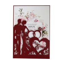10pcs Laser Cut Wedding Invitations Card Bride And Groom Cute Rings Elegant Greeting Card Valentines Day Wedding Party Supplies