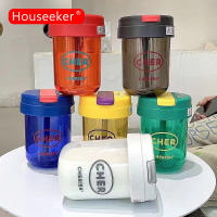 Houseeker 300ml Plastic Water Bottle Mini American Coffee Cup With Straw Portable Student Kids Drink Bottles Summer Juice Milk Cup Drinkware