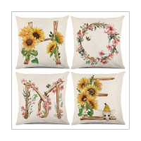 Spring Pillow Covers 18X18 Set of 4, Cushion Case Spring Decorations Farmhouse Throw Pillow Covers, Home Decor