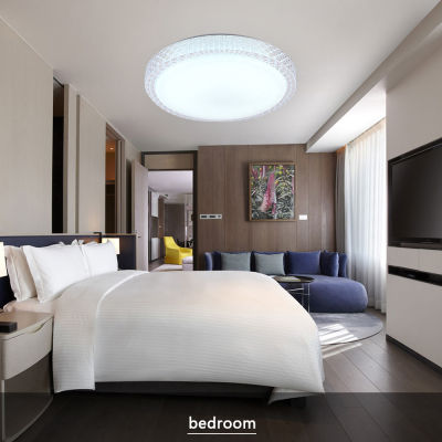 220V LED Ceil Light Chandelier Lighting Fixture Ceiling Crystal 48W Dimmable 3 Color Ceiling Lamp Bedroom