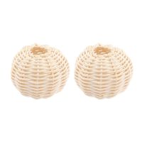 【CW】 2pcs Lamp Cover Rattan Lampshade Woven Chandelier Wall Basket Shades Lampshades Hanging Bedside Table