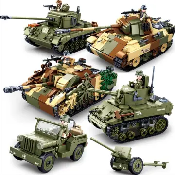 Sluban Building Block Toys WW2 Army M5 Stuart Tank 344PCS Bricks B0856  Military Construction Compatbile With Leading Brands