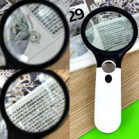 Handheld Jewelry Magnifier 40X 5X 3 Reading Magnifying Glass Loupe Lab Older