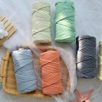 เชือกฝ้ายพรีเมี่ยม4มม. 3เส้น40สี55ม. สาย Macrame สำหรับ Diy