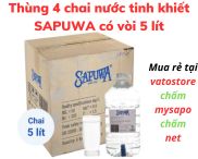 Thùng 4 chai nước tinh khiết SAPUWA 5L có vòi Combo 2 can nước tinh khiết