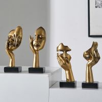 Nordic Statue Abstract Resin Desktop Ornaments Sculpture Miniature Figurines Face Character Art Crafts Office Home Decoration
