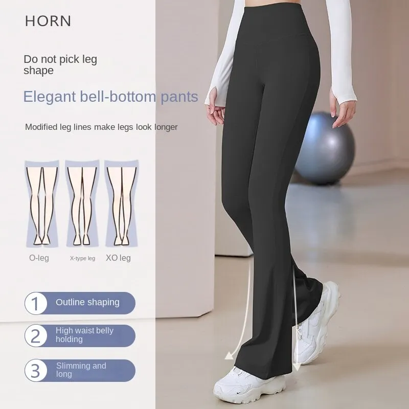 New Flare Leggings Yoga Pants Women High Waist Wide Leg Pants Plus