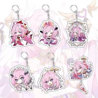 Fashion Game Honkai Impact 3 Elysia Yae Sakura Raiden Mei Pendant Keychain Cartoon Figures Double Sided Acrylic Key Chain Props