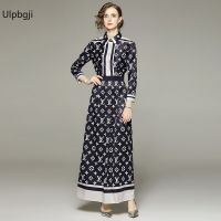 European and American Fashion All-Match Waist Slimming Positioning Printed Dress