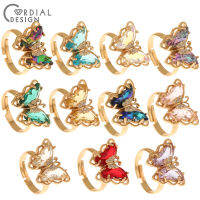 Cordial Design 30Pcs 17*21MM DIY Jewelry AccessoriesCrystal RingsButterfly ShapeHand MadeJewelry Findings &amp; Components