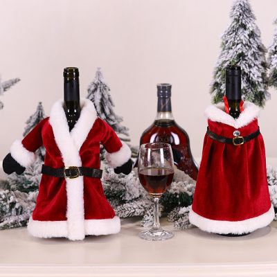 【High-end cups】1ชิ้นขวดไวน์คริสต์มาสปกสุขสันต์วันคริสต์มาสตกแต่งสำหรับบ้านของขวัญคริสต์มาส2022นาตาล Noel คริสต์มาสตกแต่งตาราง
