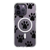 "สินค้าของแท้" CASETiFY Cute black dog cat pet paw illustration pattern 14Promax  Clear Case Color: Clear