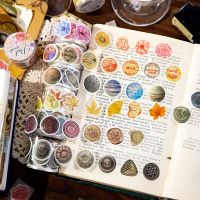 【LZ】✠✚❁  Vintage botão de cera de vedação planeta washi fitas arte colagem lixo diário diy scrapbooking material escolar estética decoração fitas