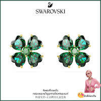 ?Swarovski?ต่างหูพลอยสีเขียว Idyllia Lucky Grass,S925 ต่างหูแฟชั่นสตรีเงินสเตอร์ลิง,ของขวัญวันเกิดวันวาเลนไทน์