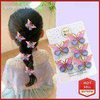 GORGEOUS X 10PCS พลาสติกทำจากพลาสติก กิ๊บติดผมรูปผีเสื้อ โลหะสำหรับตกแต่ง เครื่องมือจัดแต่งทรงผม เด็ก Headwear เจ้าหญิง barrette อุปกรณ์เสริมเด็กผู้หญิง คลิปปากเป็ด สาวๆ