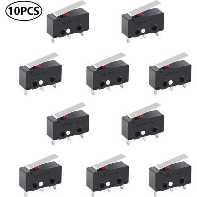 10ชิ้นก้านบานพับ1nc 1no Spdt สวิตช์ไมโครจำกัดแบบผลักได้ชั่วขณะ5a Ac 125V 250V 3พิน