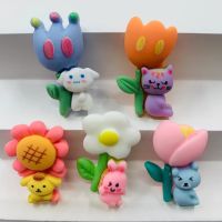 Cute Flower animals cats and dogs resin flat back scrapbook Kawai DIY decorative accessories 10pcs Q28