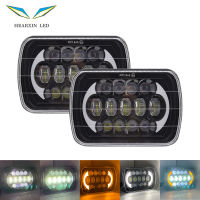 5X7 7X6นิ้วไฟหน้าแบบ LED 90W รูปสี่เหลี่ยมผืนผ้า LED ไฟหน้า DRL Hi-Lo Beam Halo สำหรับ Jeep Wrangler YJ Cherokee XJ Comanche MJ