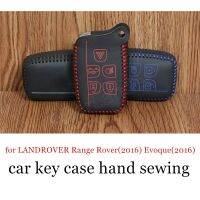 ☾ Only Red casual design fit for LANDROVER Range Rover(2016) Evoque(2016) Genuine leather car key case cover Hand sewing DIY