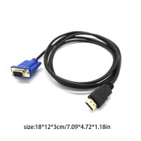 1M HDMI-compatible To VGA D-SUB Male Video Ad Ter Cable Lead For TV PC Computer Durable Video Ad Ter Cable Wires  Leads Adapters