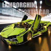 Lambortinis mobil RC แข่งรถบล็อกตัวต่อทางเทคนิครถสปอร์ตซุปเปอร์ประกอบอิฐของเล่นสำหรับเด็กผู้ชายและผู้ใหญ่