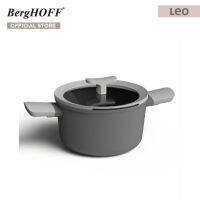 BergHOFF หม้อตุ๋น Casserole พร้อมฝาอะลูมิเนี่ยมเคลือบ Non-Stick Fernogreen  รุ่น Leo กระจายความร้อนอย่างรวดเร็วและสม่ำเสมอ 20 ซม.  3.1ลิตร สีเทา 3950167