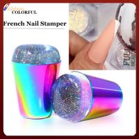 RIBHVU DIY French Stamper สีสัน พร้อมหมวก สำหรับเล็บฝรั่งเศส ซิลิโคนเล็บ Stamper Soft Stamp