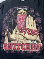 RARE Vintage LIL WAYNE เสื้อยืดสีดำ “Stop Snitching” จาก Y2K Mens Size 2XL.EUC(1)